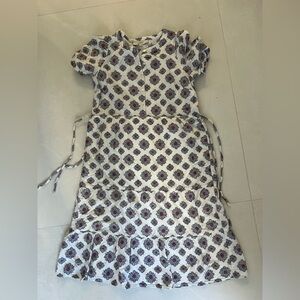 Cute summer dress, LOFT, size 2P. Blue and red Floral denim pattern